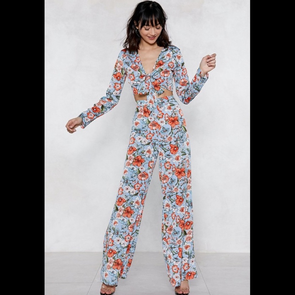NWT Nasty Gal co-ord matching set crop / pants